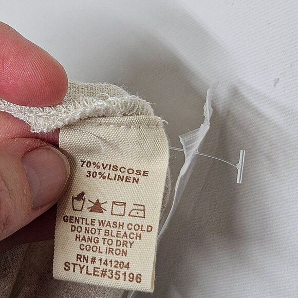 Hem & Thread NWT Beige Linen‎ Viscose Jumpsuit With Ruffled Adjustable Straps L - Picture 14 of 16